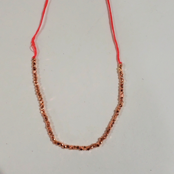 Rose Gold tone Beaded Necklace w/ Pink Cord American Eagle, Trendy Boho Jewelry - Picture 4 of 8
